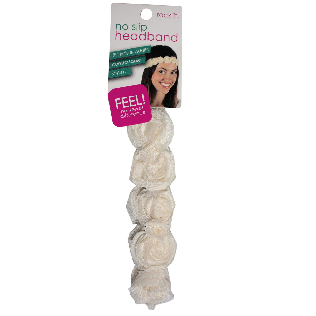 cream floral headbands - - -- 63 per box