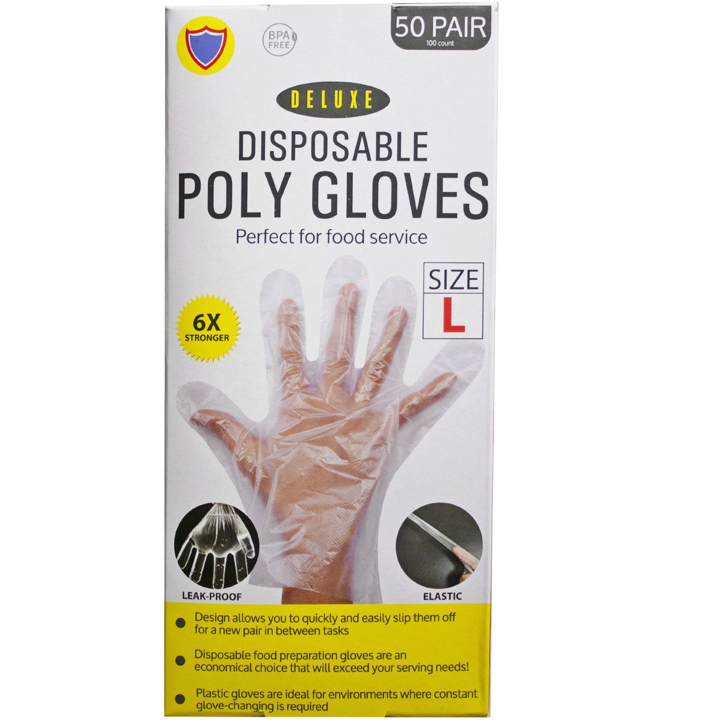 tpe gloves 100 pack - large -- 7 per box