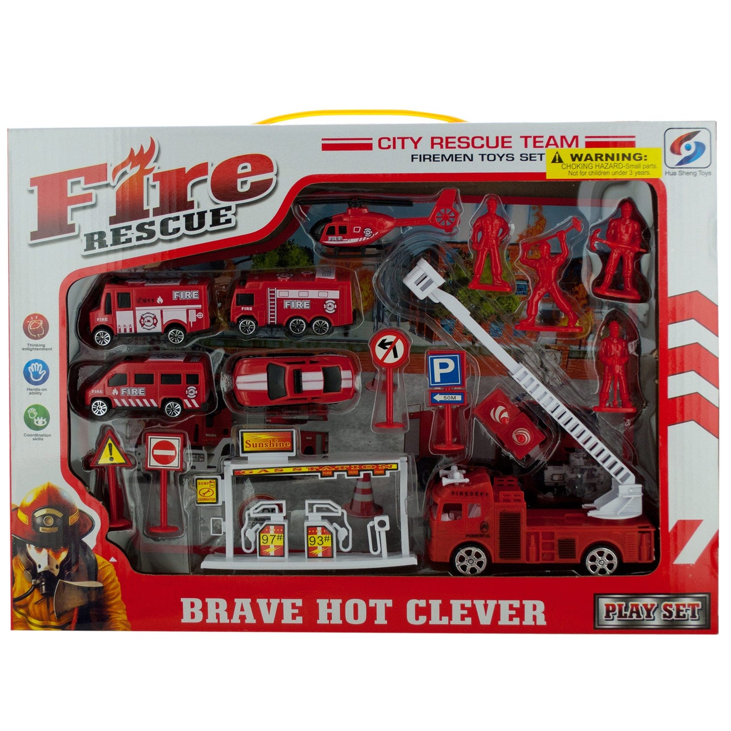 fire rescue team playset -- 3 per box