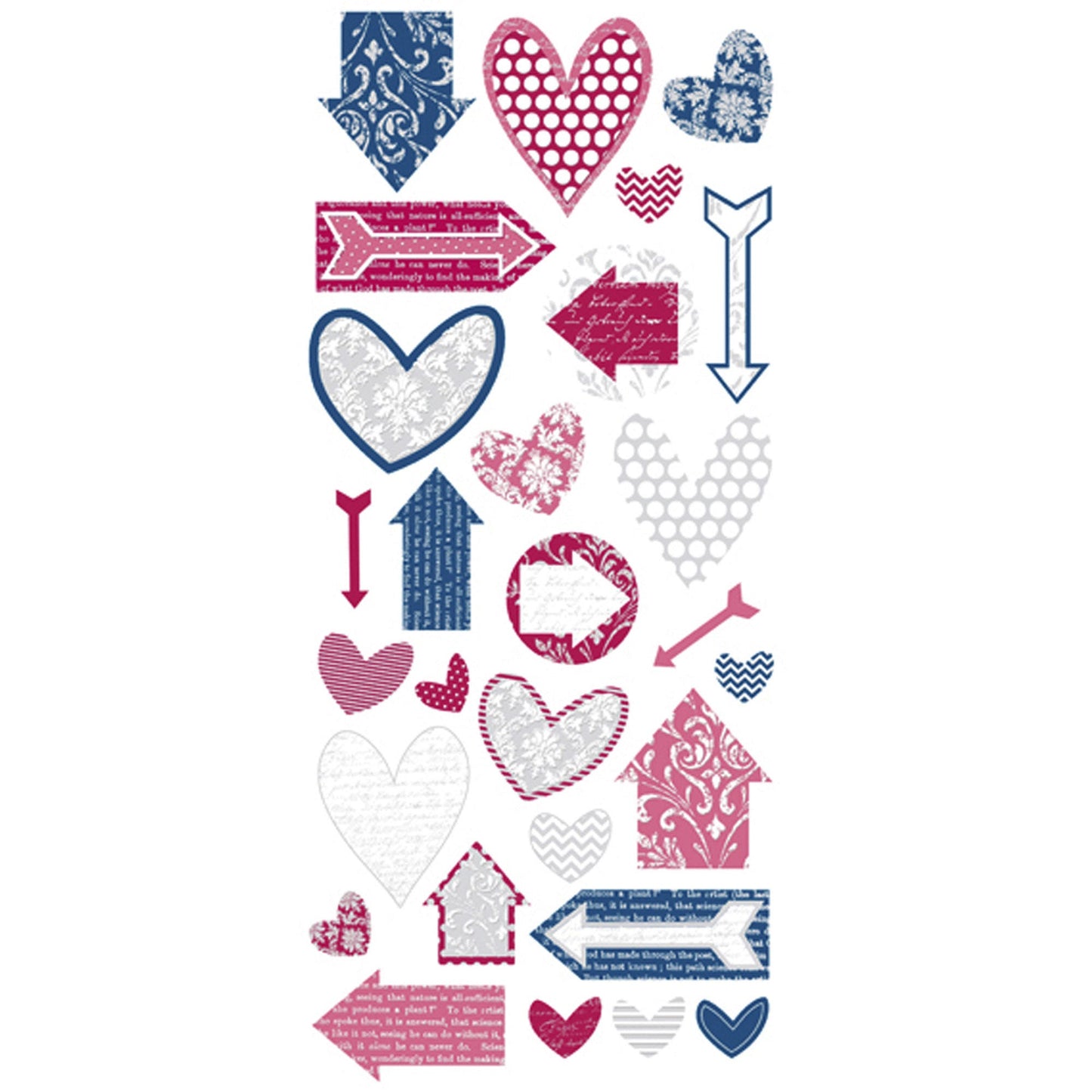 28 piece romantic design stickers - bulk -- 86 per box