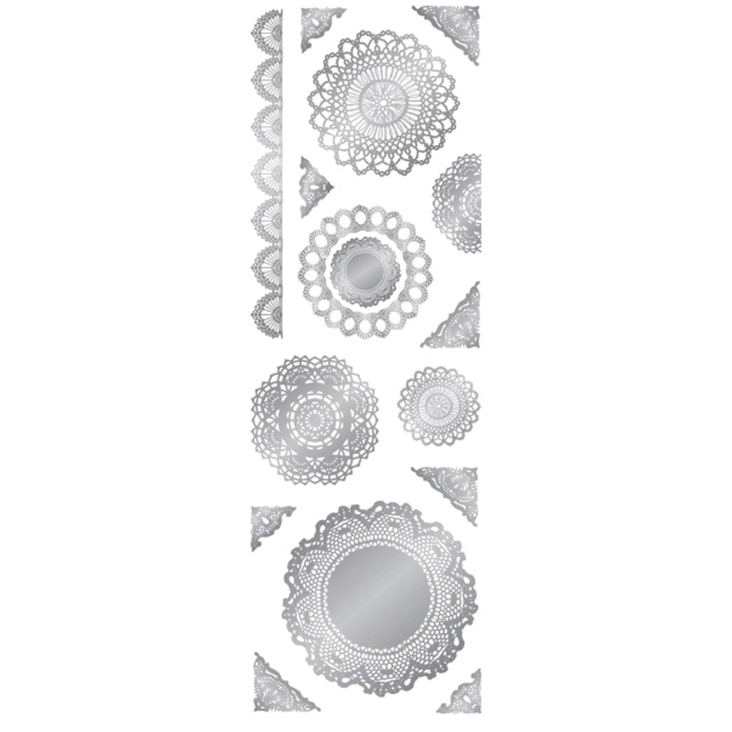 silver doily stickers by momenta - 15 piece -- 86 per box