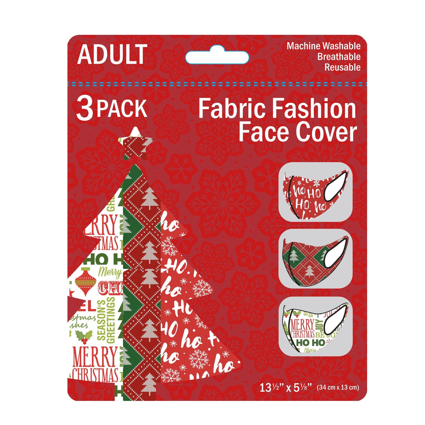 christmas themed face masks - 600 pack - bulk -- 17 per box
