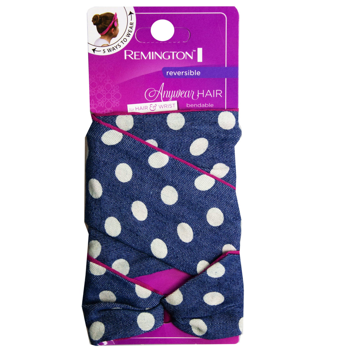 reversible bandable headband in dot print - 40 pack -- 40 per case