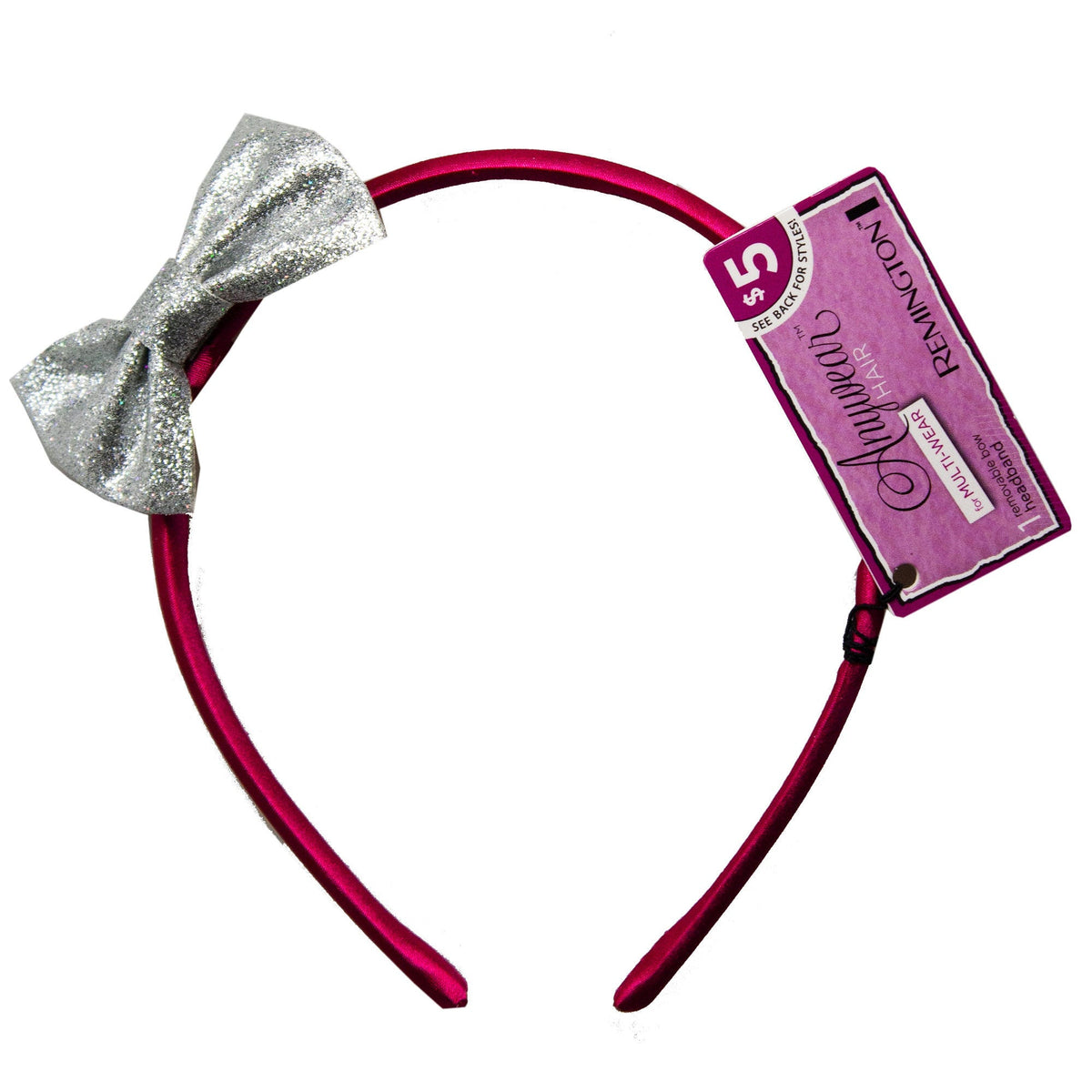 removable bow pink headbands - bulk 30 pack -- 30 per case