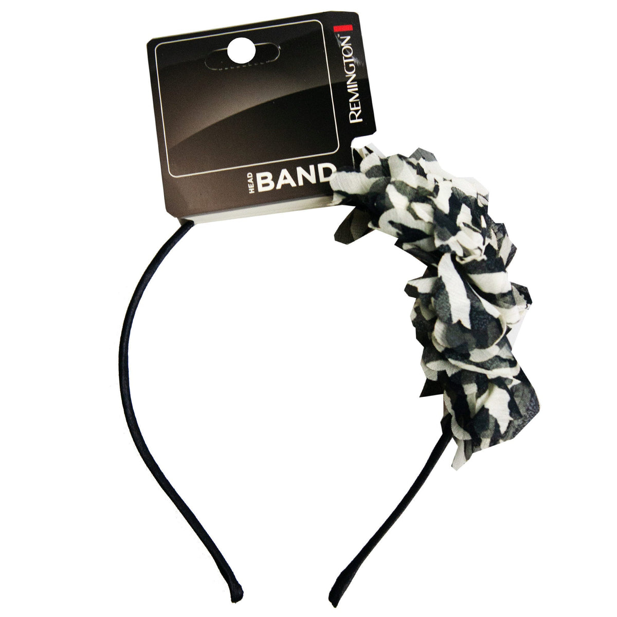 feathered headbands - black & white -- 18 per case