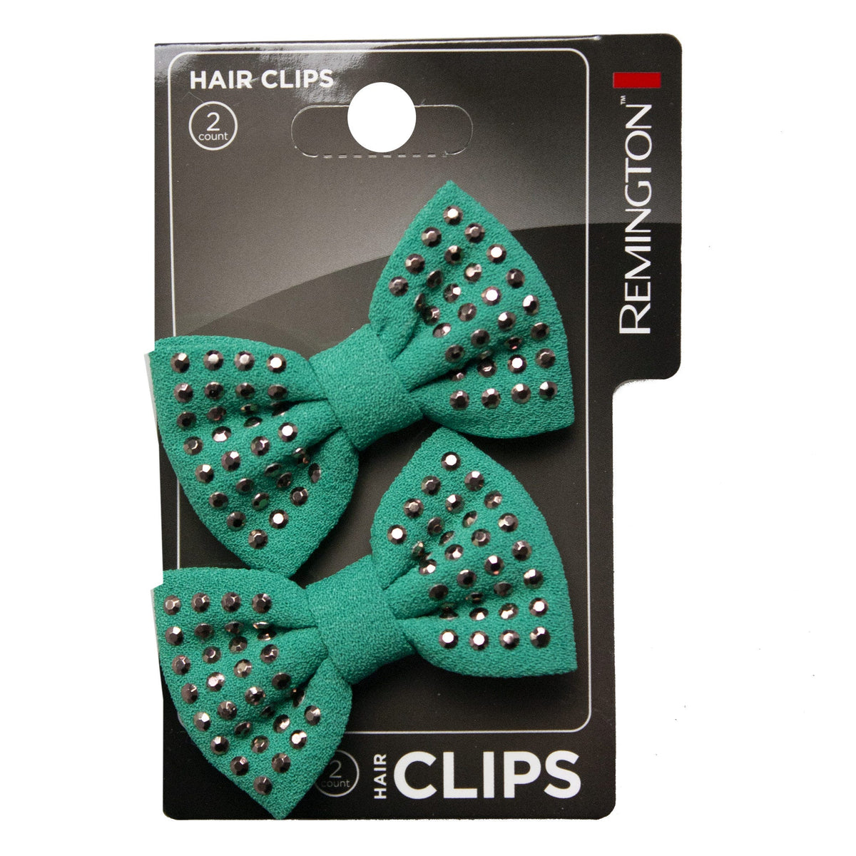 studded bow hair clips - -- 18 per case