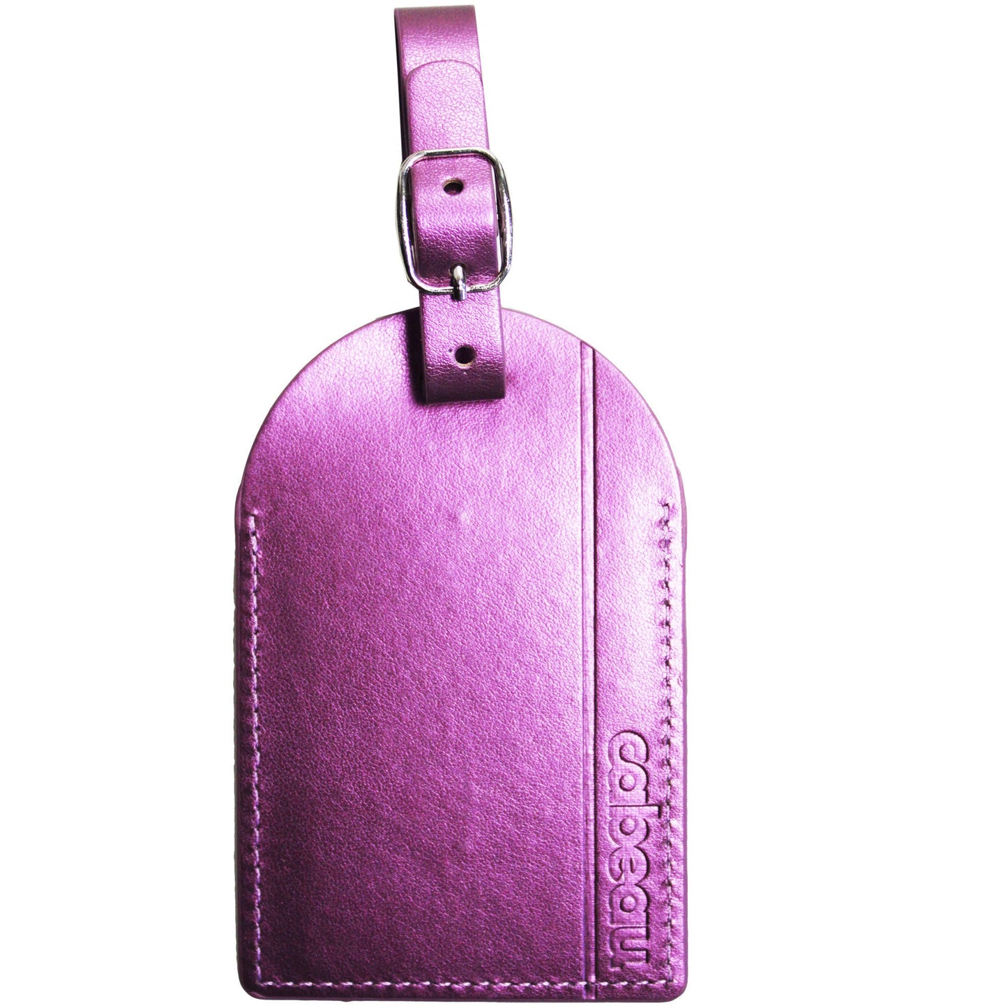 luggage tags - purple - synthetic leather - 2 pack -- 45 per box