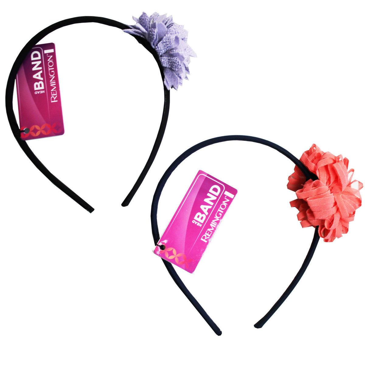 flower head bands - assorted colors -- 18 per case