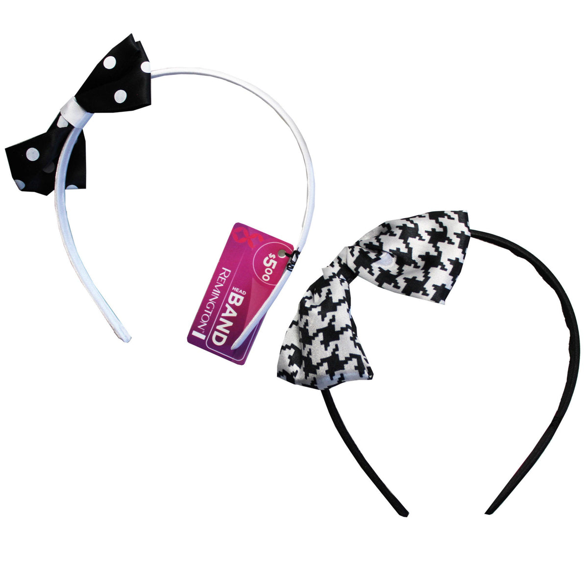 polka dot bow head bands - assorted colors - - -- 18 per case