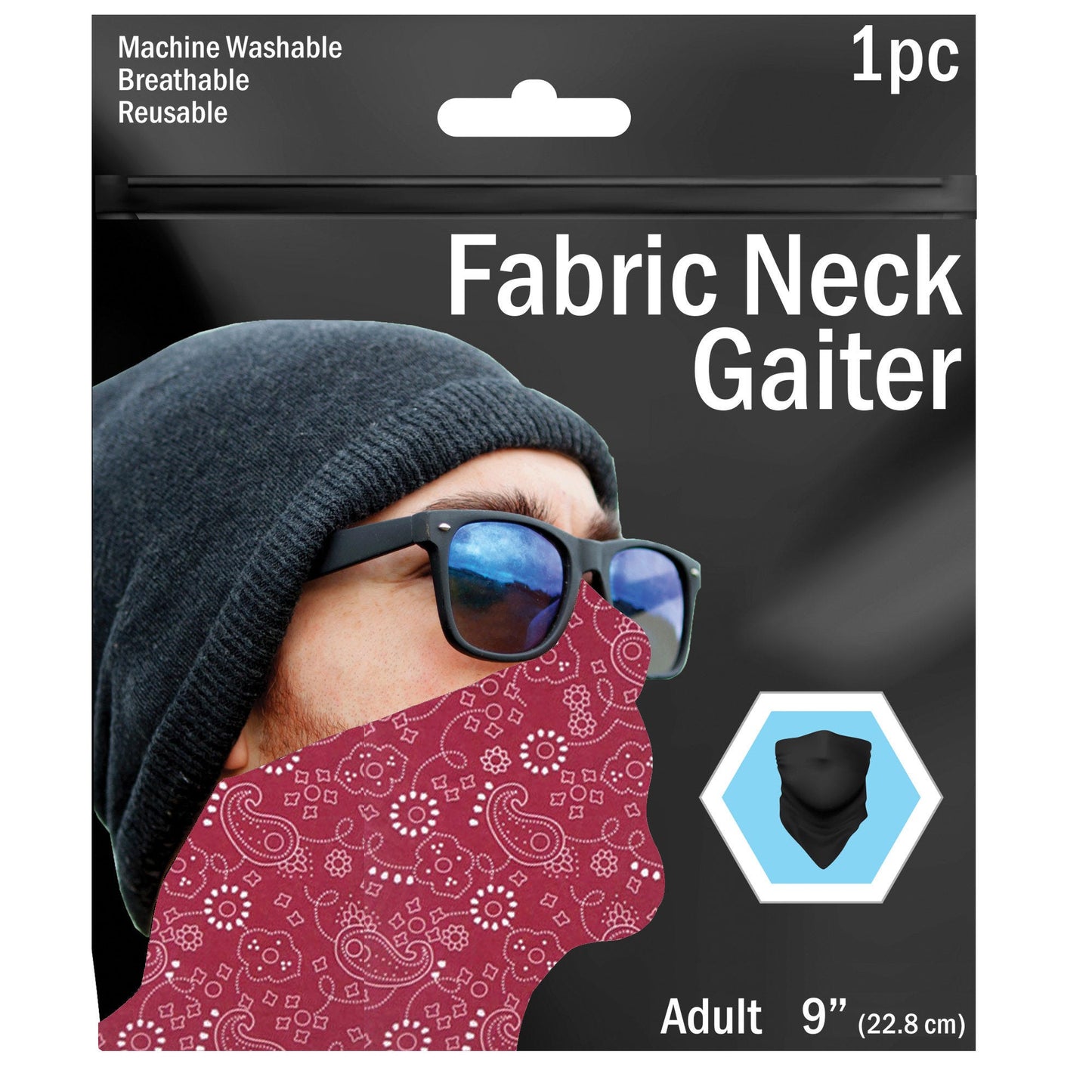 paisley neck gaiters - 3 assorted colors -- 69 per box