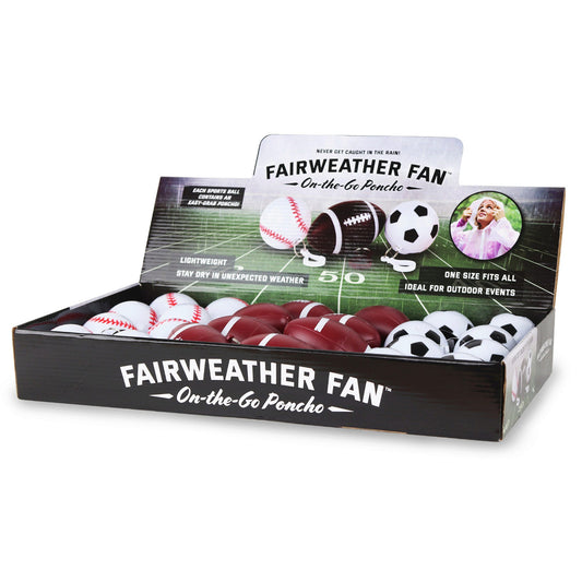 fairweather ponchos - on the go - countertop display  -- 44 per box