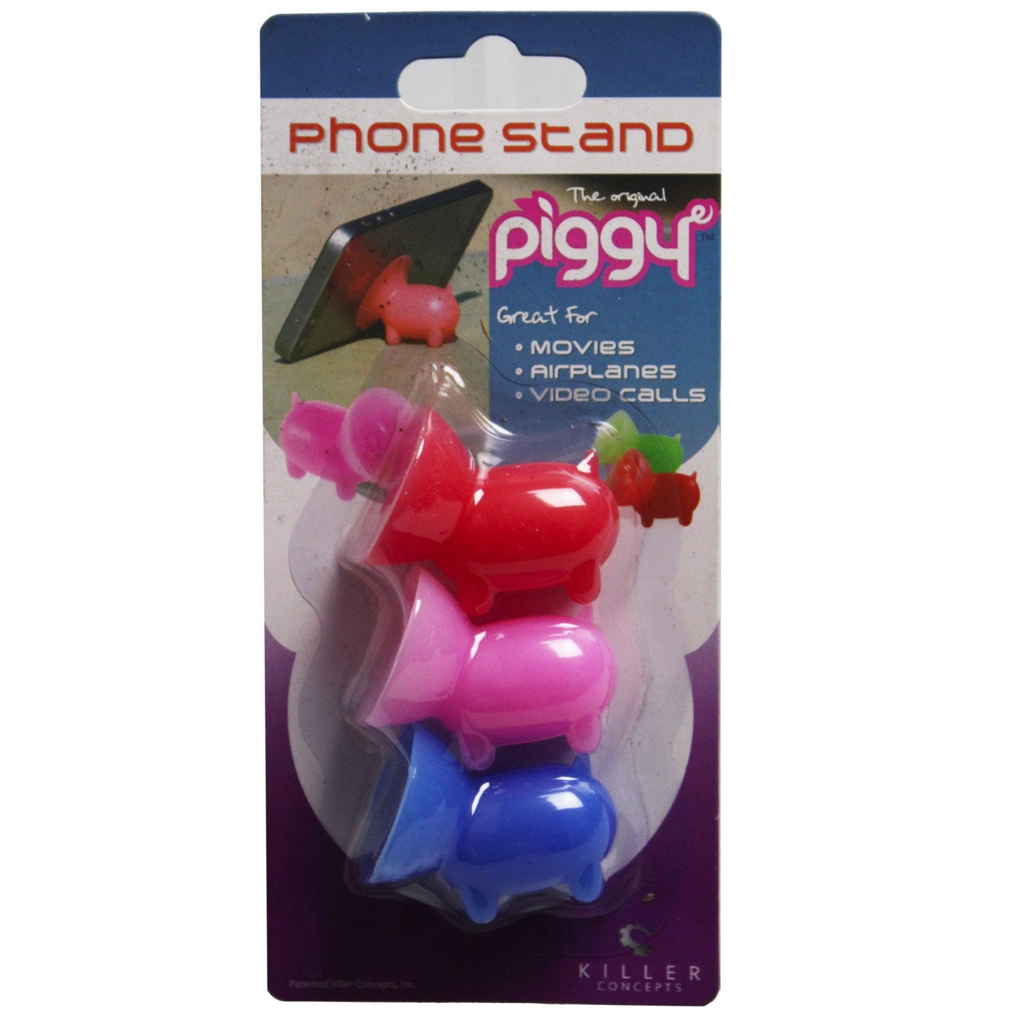 3 pack silicone piggy phone stand - -- 45 per box