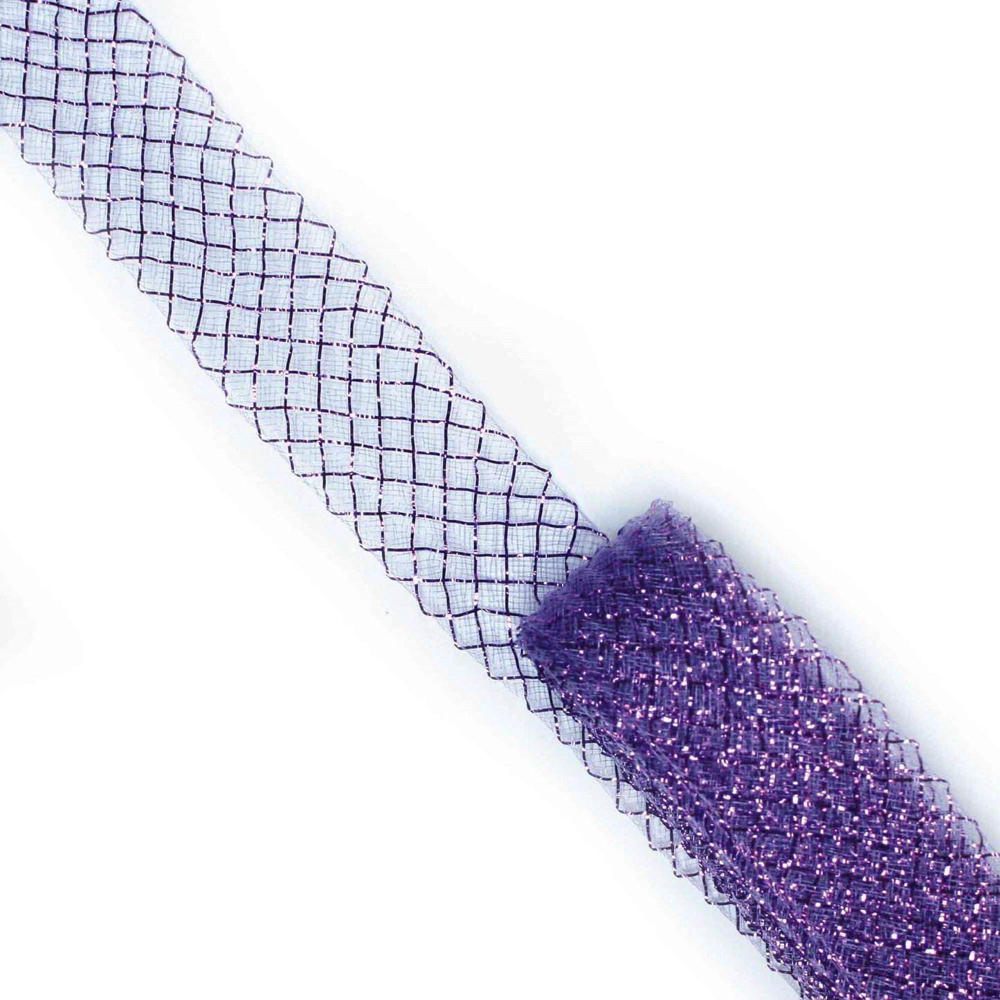 purple mesh ribbon - 8m x 4.5cm - bulk -- 56 per box