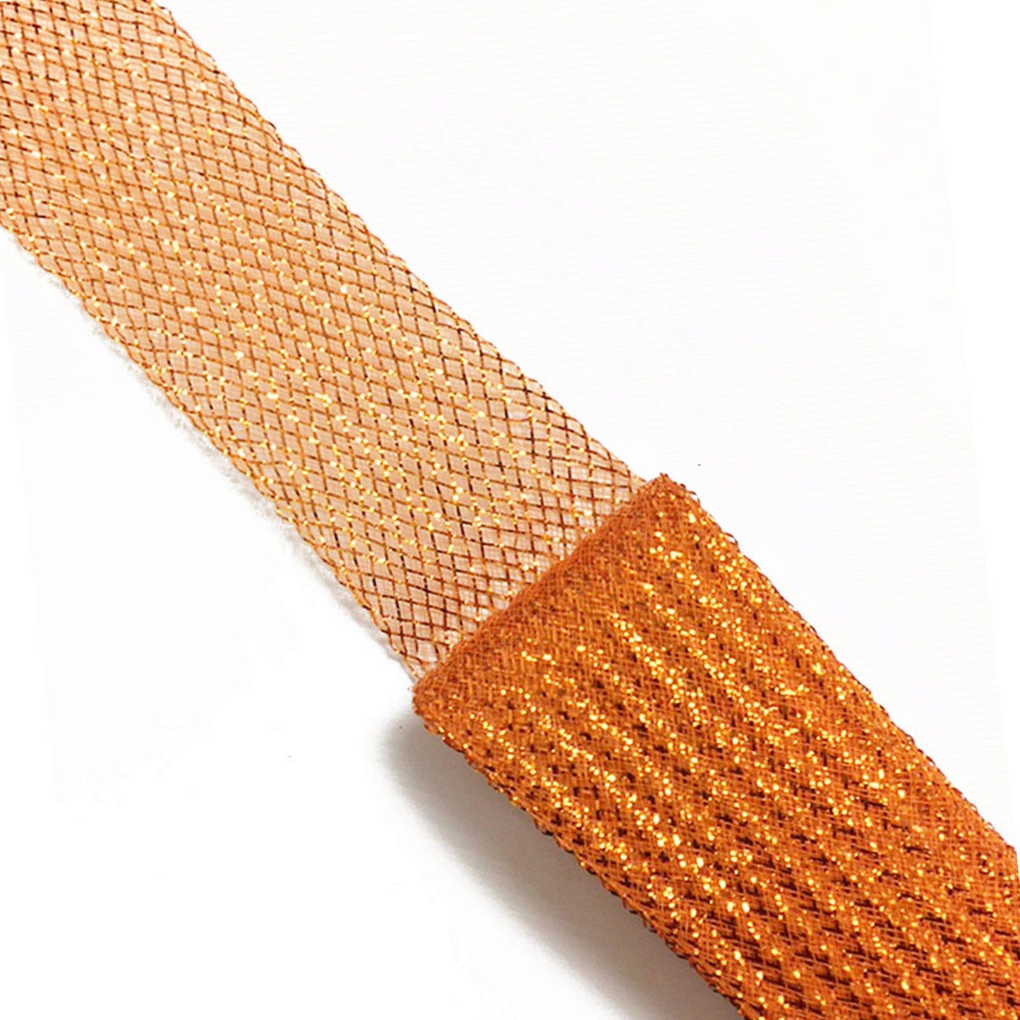 4m x 6.5cm mesh ribbon - orange -- 56 per box