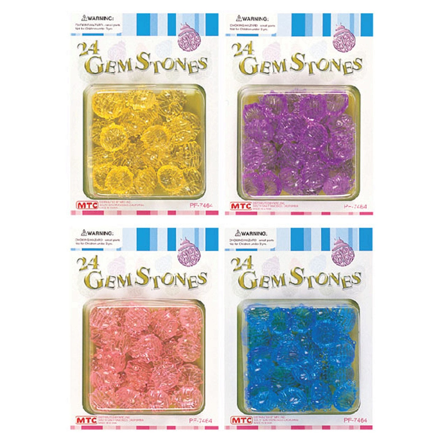 beetle-shaped plastic gem stones -- 56 per box