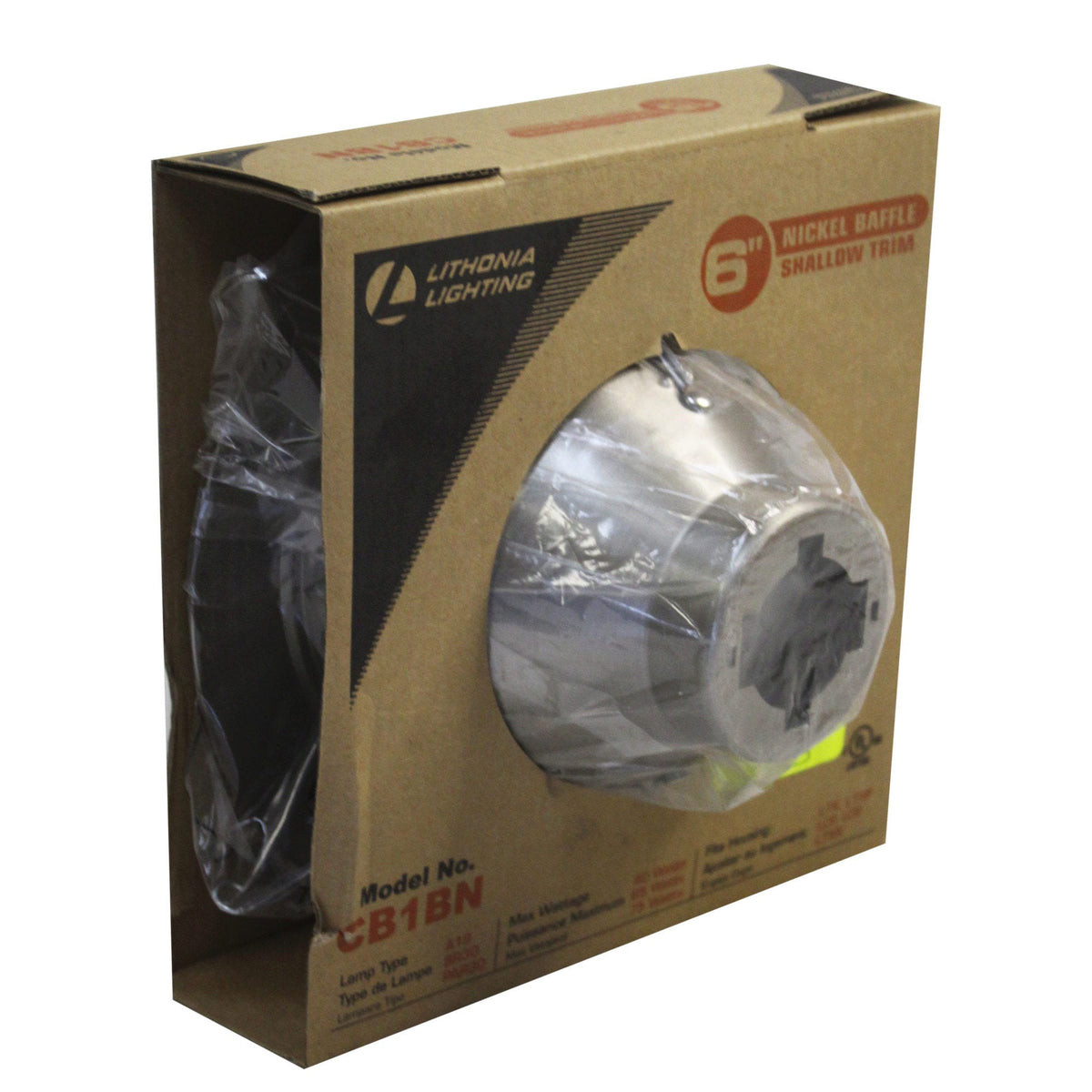 lithonia 6 in nickel baffle trim -- 12 per case