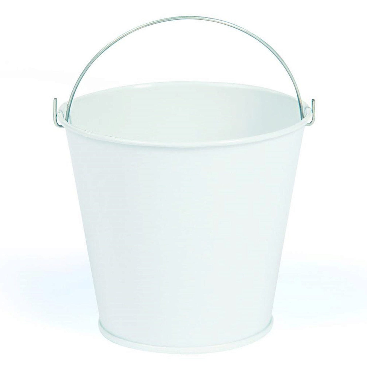 small white tin pail with handle -- 40 per box