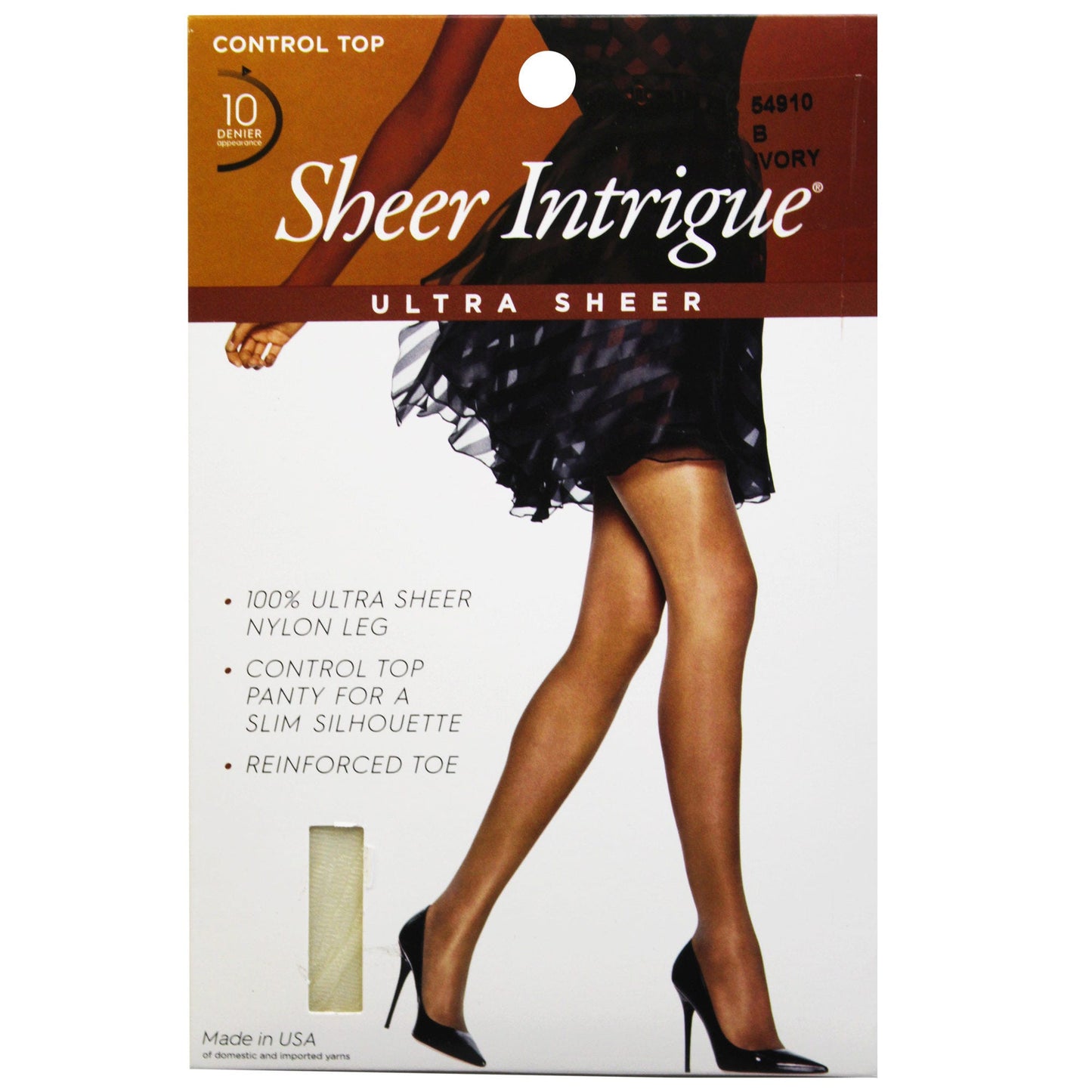 sheer intrigue pantyhose - ultra sheer control top -- 45 per box