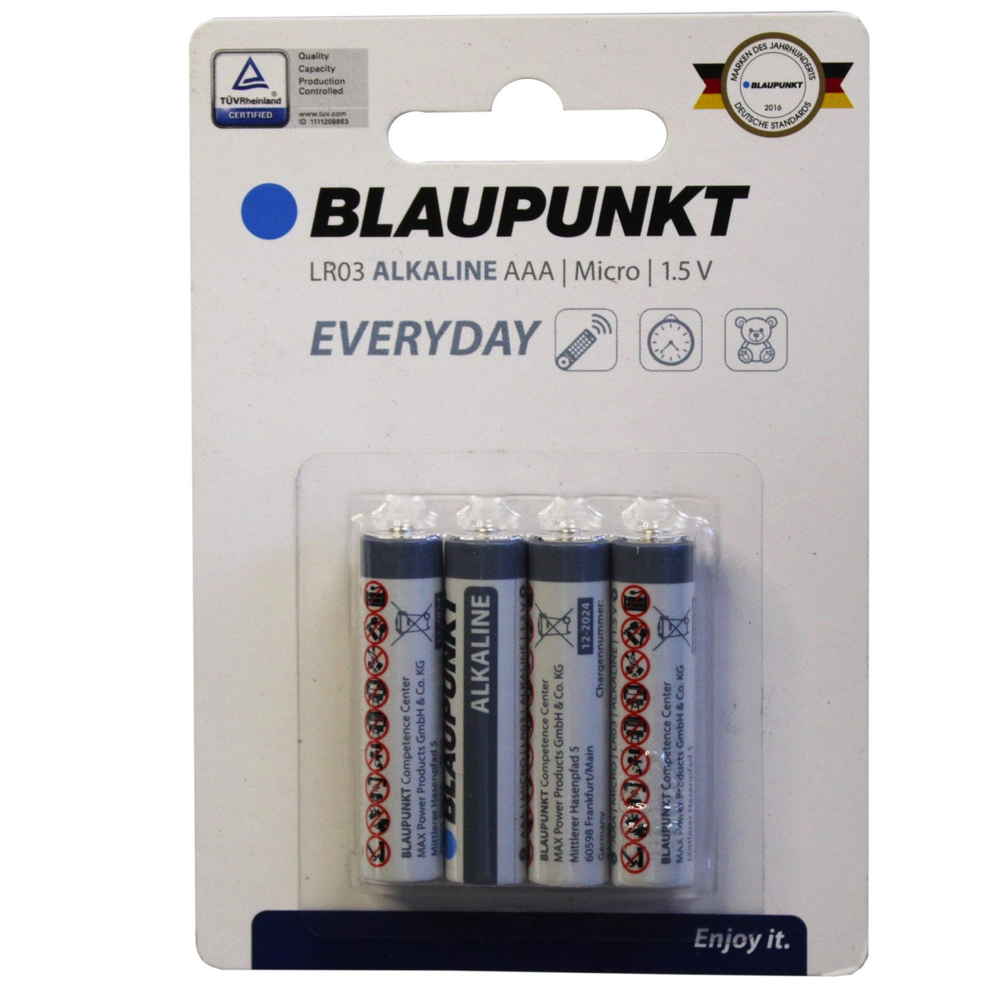 blaupunkt everyday alkaline aaa batteries - 4 pack -- 20 per box