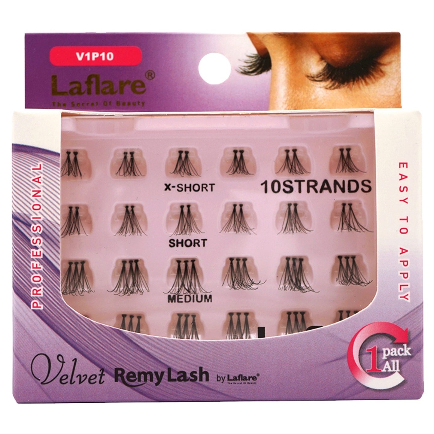 laflare velvet remy 10 strand eyelashes - -- 52 per box
