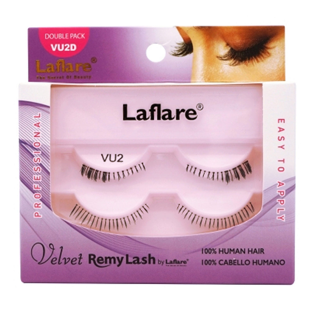 la flare vu2d human hair velvet remy double under lower eyelashes -- 69 per box
