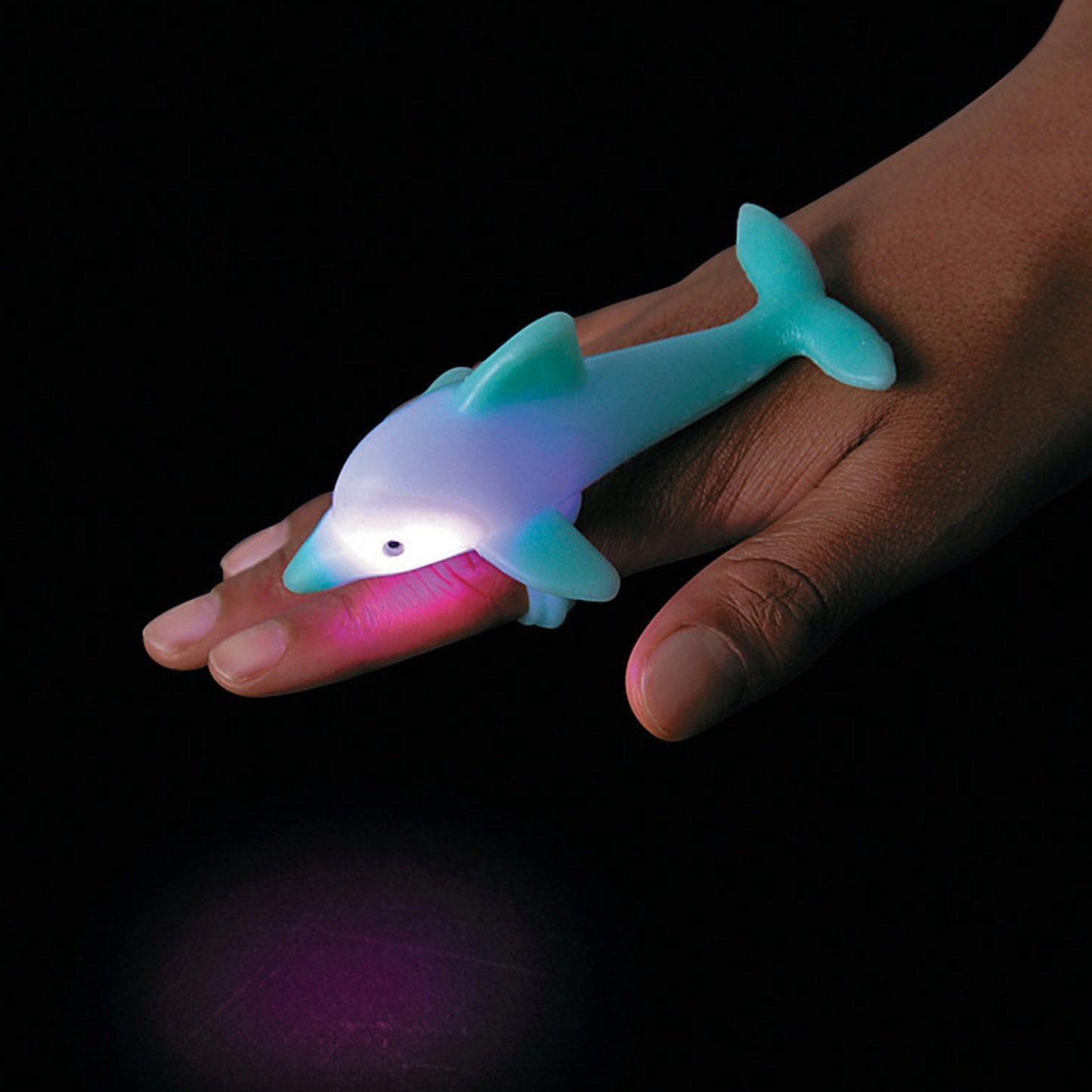 light up flashing colors dolphin ring -- 40 per box