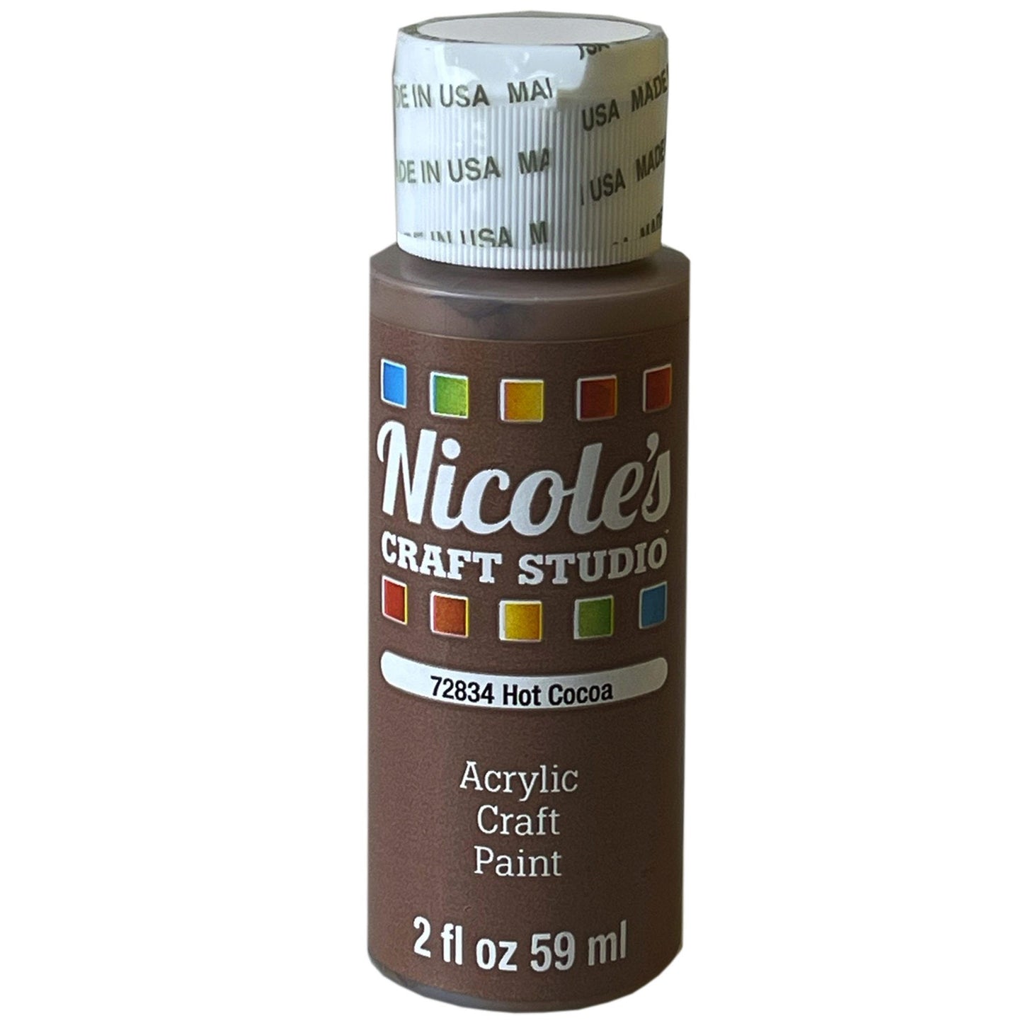 nicoles 2oz acrylic craft paint - hot cocoa -- 24 per case