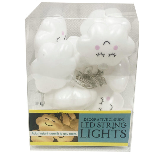 battery operated happy clouds decorative string lights - 12 count -- 10 per box