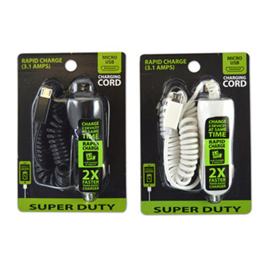 3.1a micro usb car chargers with extra usb port  -- 33 per box