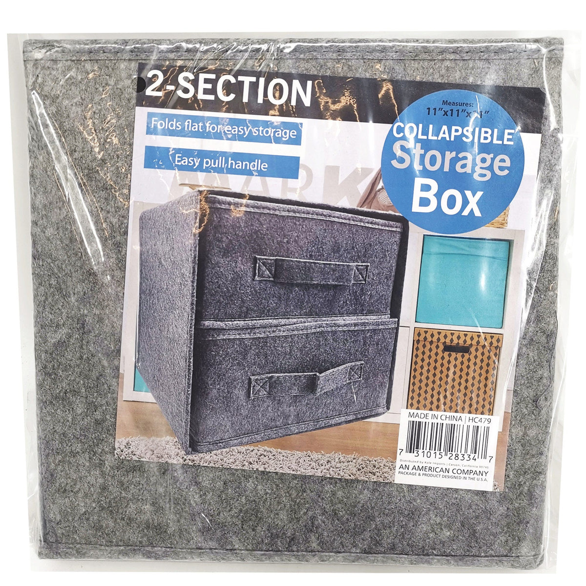 collapsible felt under bed storage with handle - - -- 2 per box