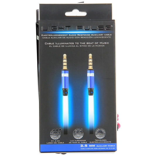 blue electroluminescent aux cable -   -- 36 per box