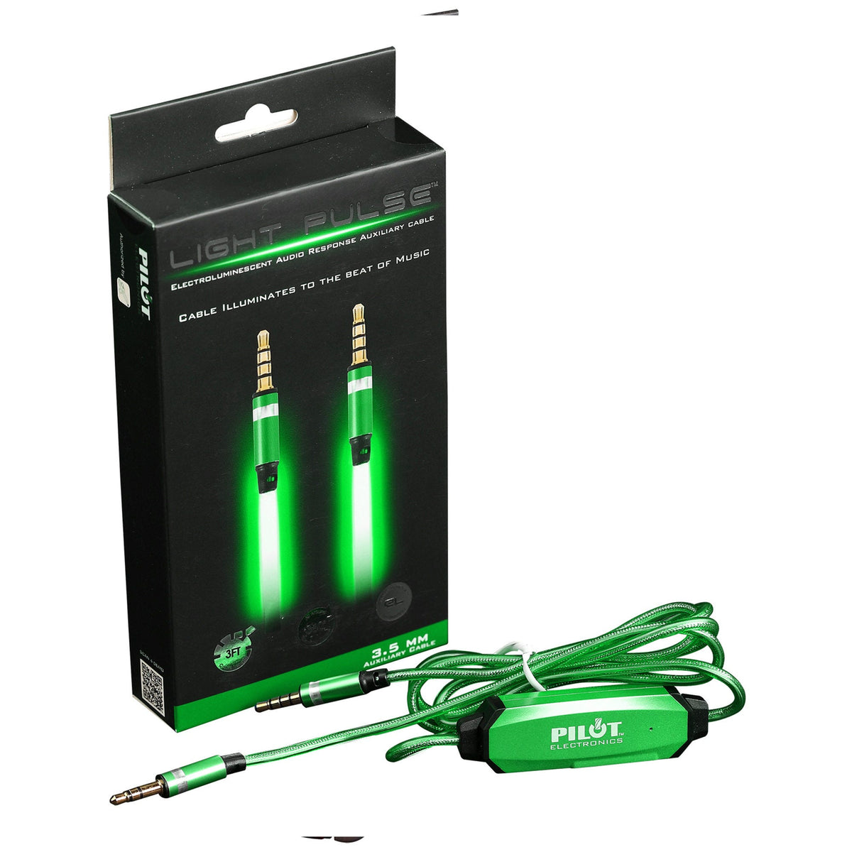 green electroluminescent aux cable -- 6 per case