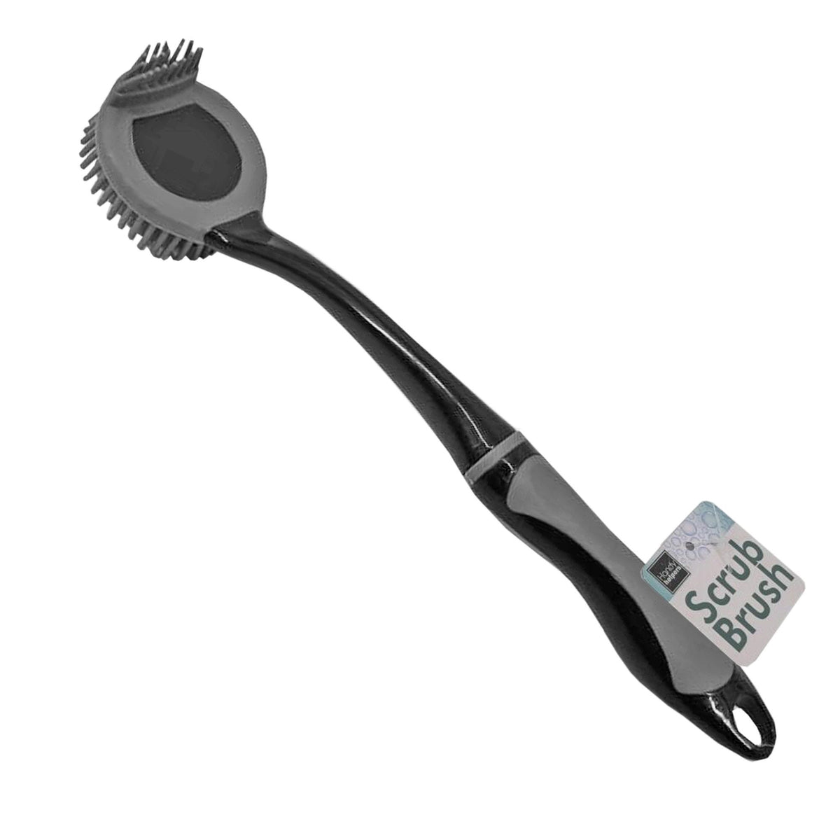 dual-sided scrub brush with ergonomic rubber handle -- 17 per box