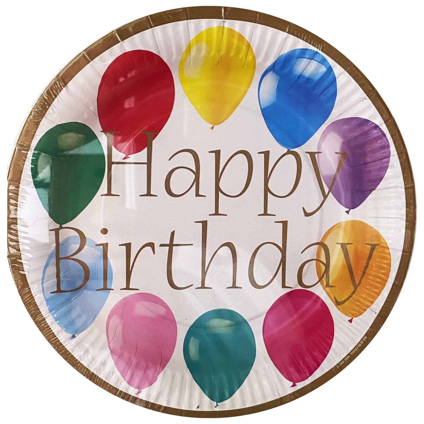 colorful balloons 9 inch paper plates -- 71 per box
