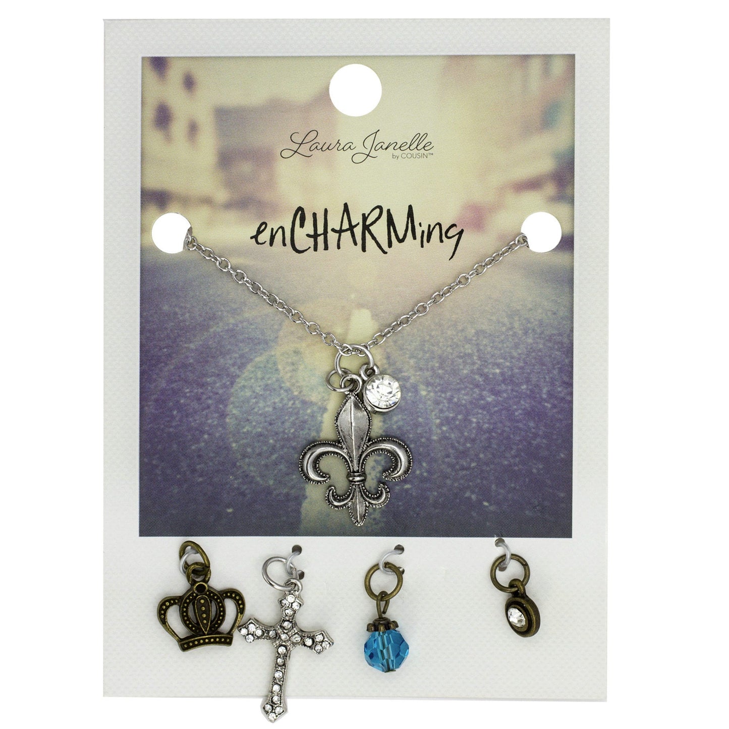 fleur de lis charm necklace - bulk -- 51 per box