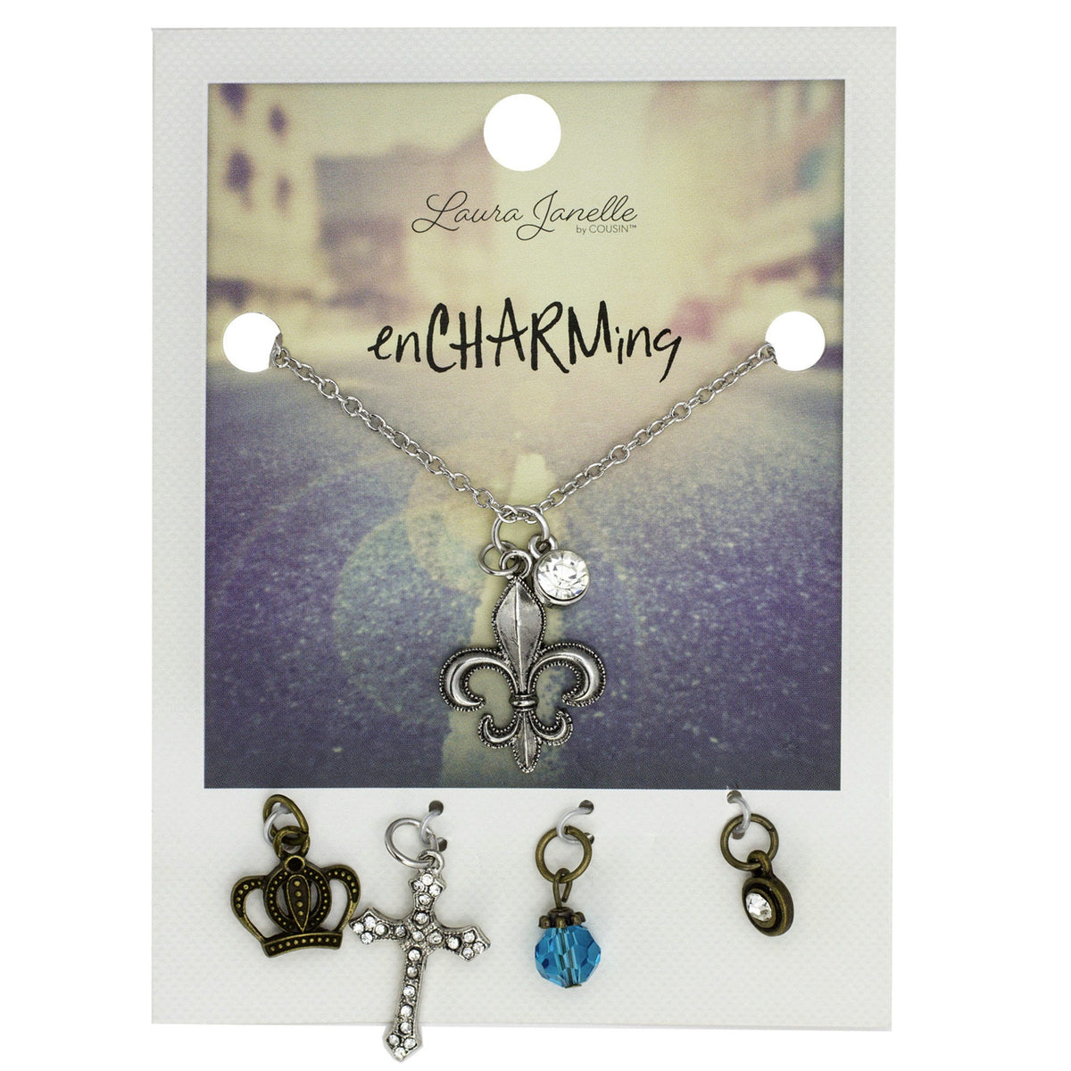 fleur de lis charm necklace - bulk -- 51 per box
