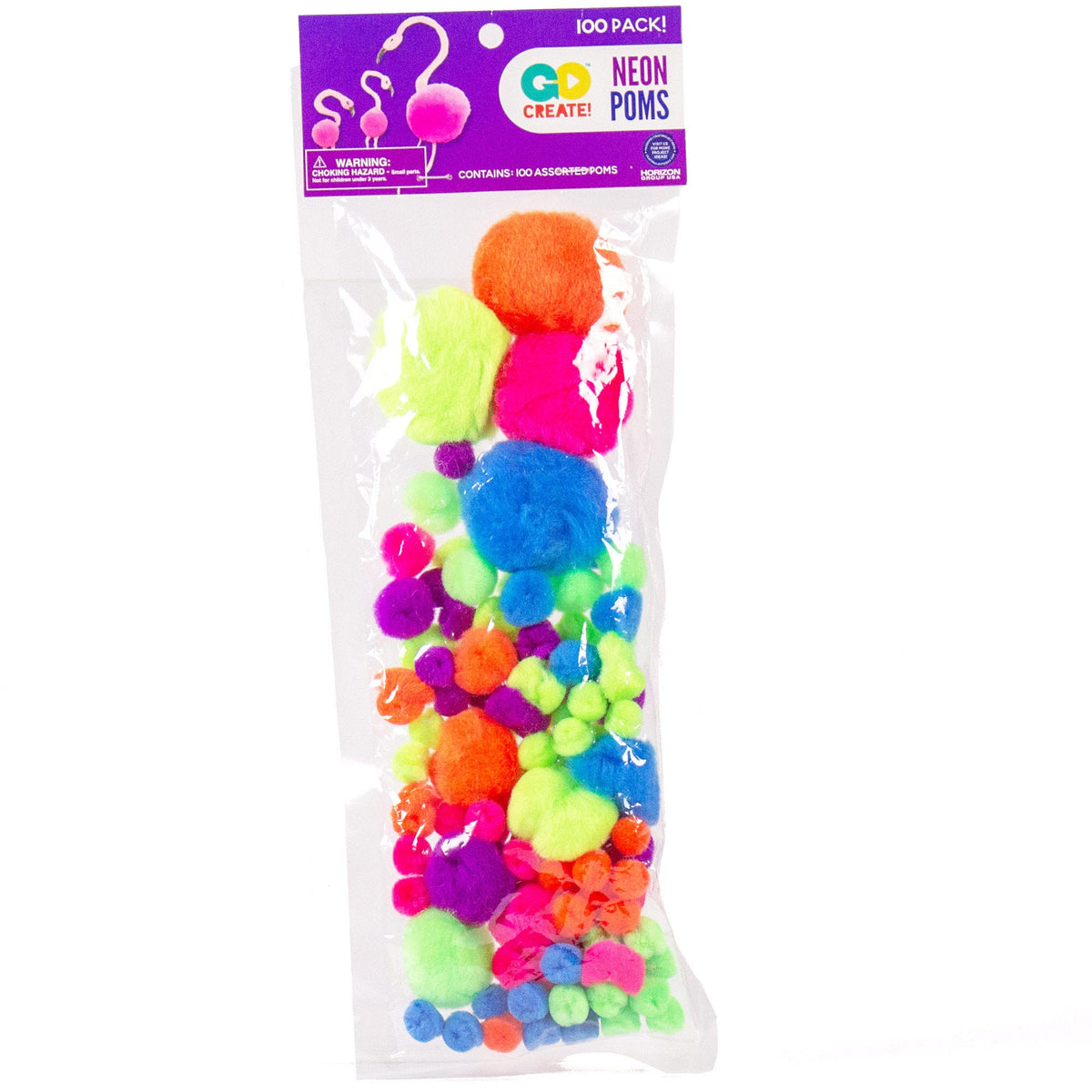 neon craft poms - 100 pack -- 42 per box