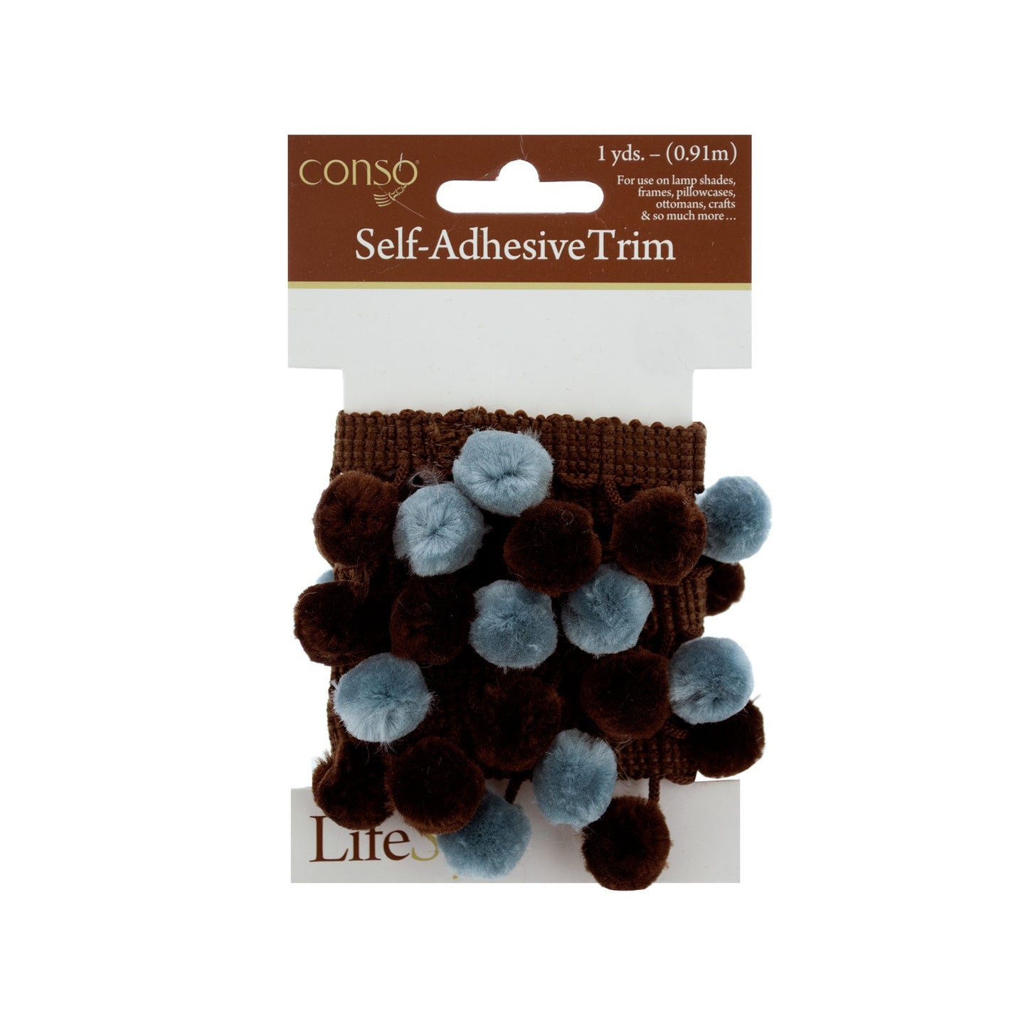 brown & blue decorative trim - self adhesive -- 64 per box