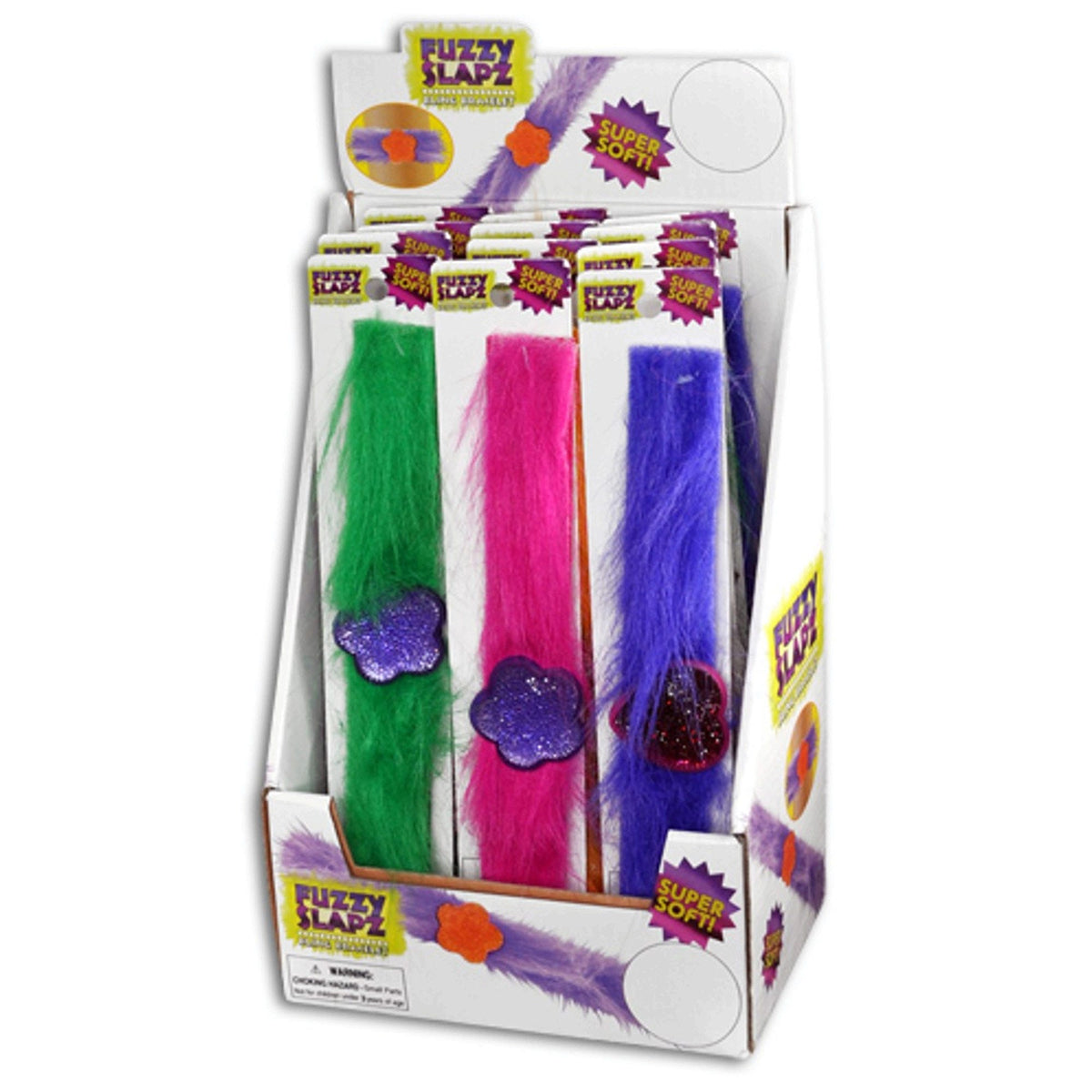 fuzzy bling slap bracelets - countertop display -- 86 per box