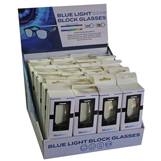 blue light glasses - adult - w/ microfiber pouch - bulk 240 -- 7 per box