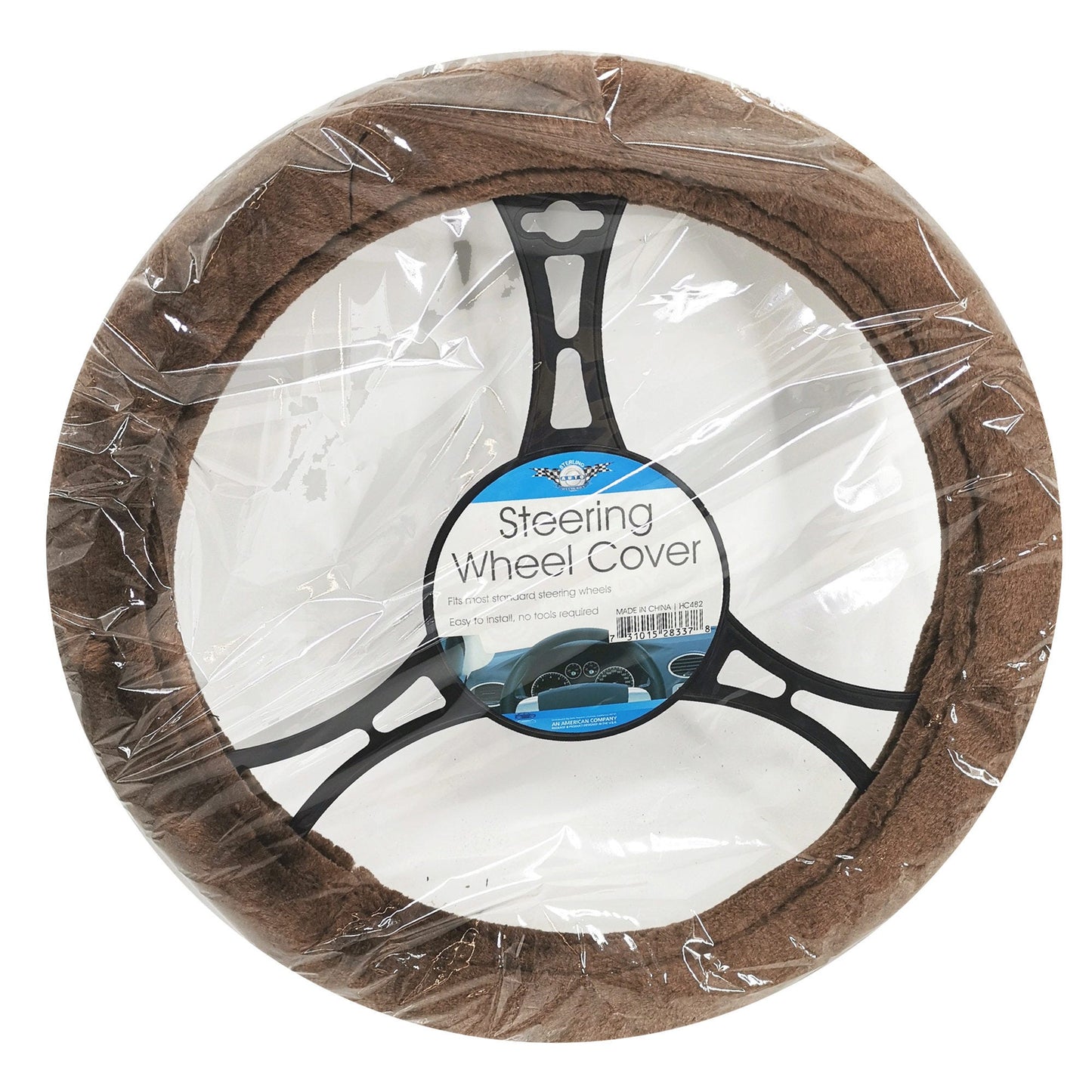 brown fleece steering wheel covers -- 6 per box