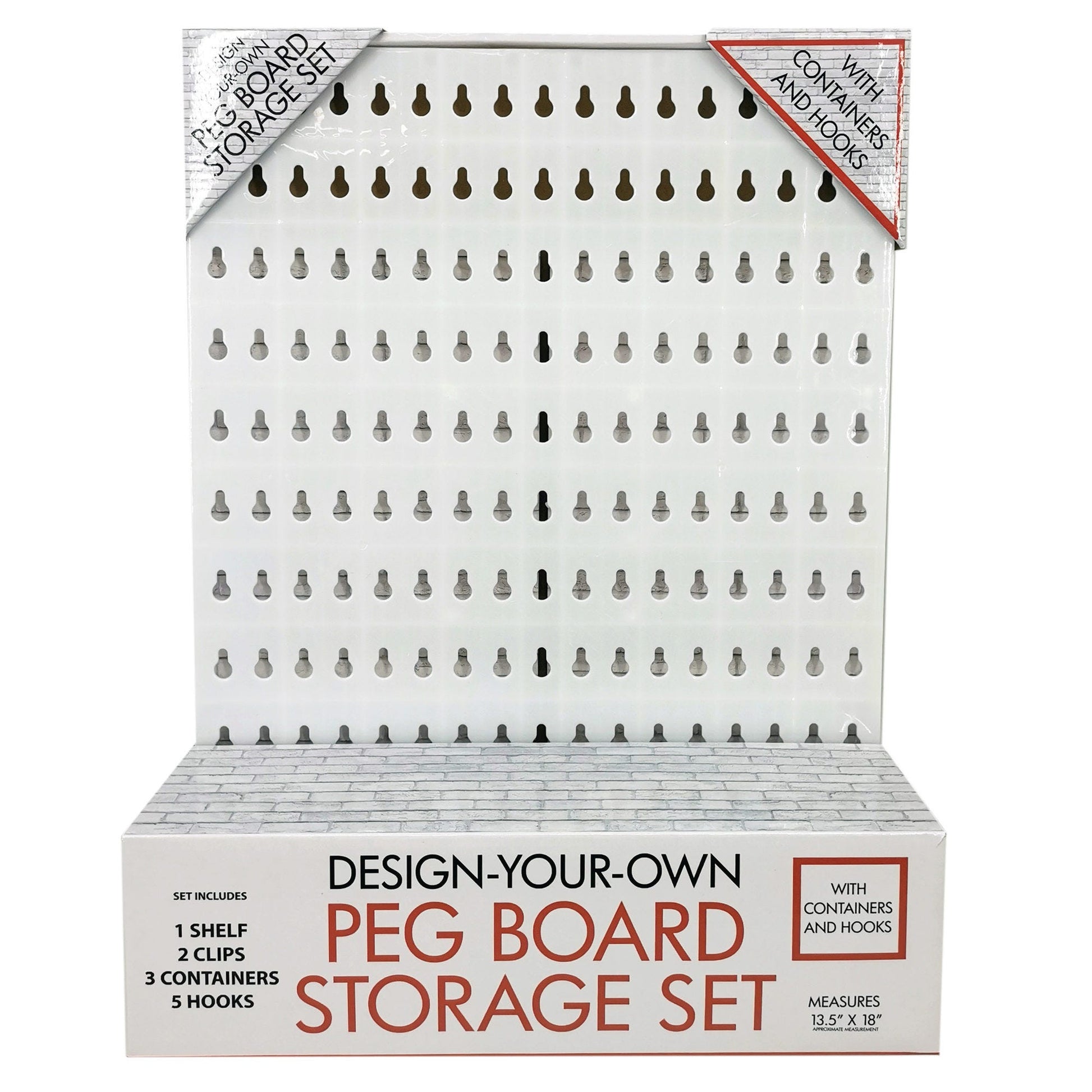 design your own peg board storage set - - customize your space -- 2 per box