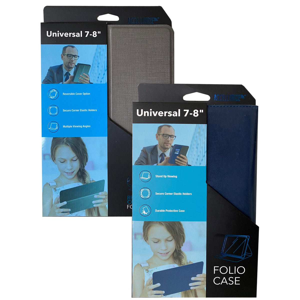 accellorize universal tablet folio cases 7 / 8 inch -- 5 per case