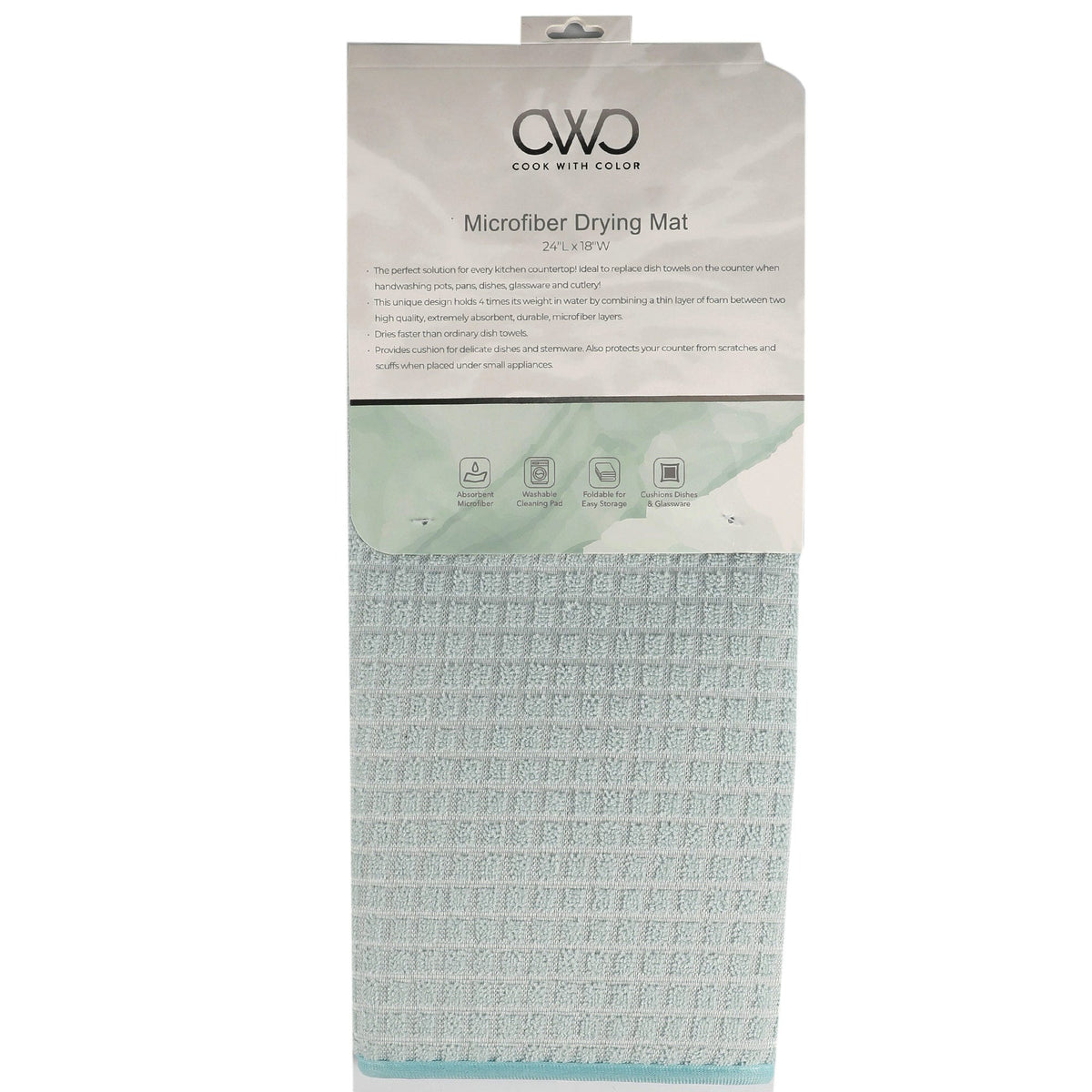 solid microfiber dish drying mats - 18 x 24 - mint green -- 9 per box