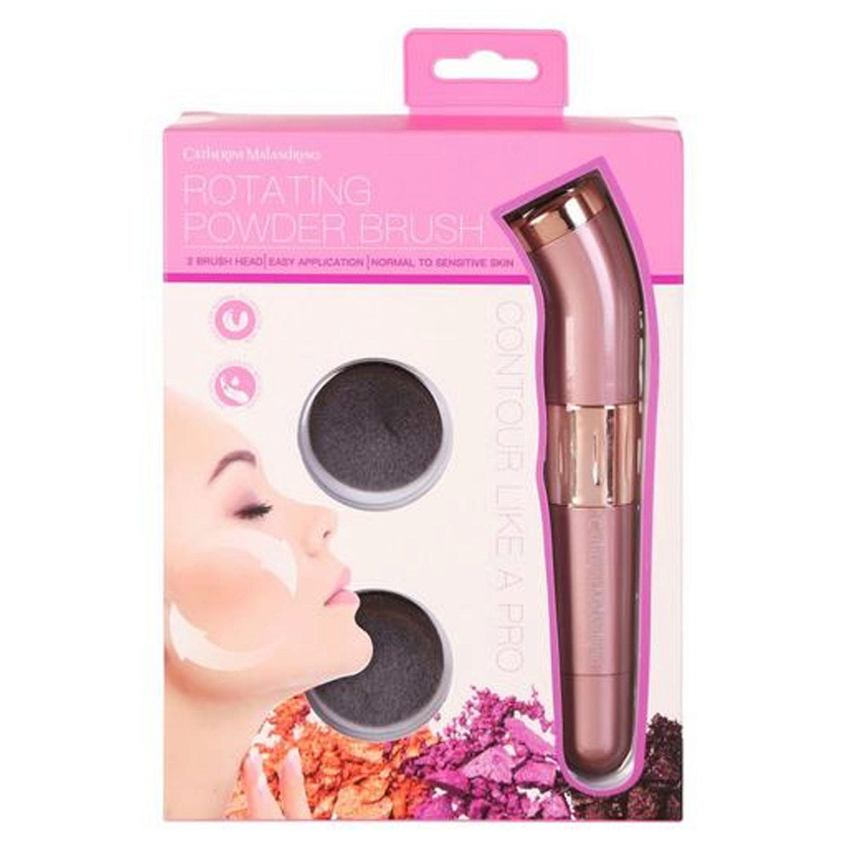 catherine malandrino rose gold electric rotating powder face brush - 60 -- 5 per box