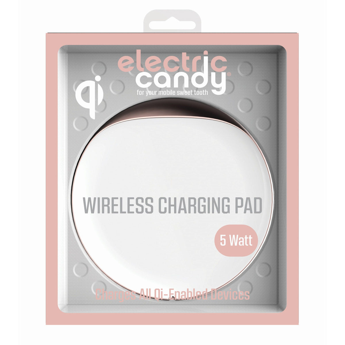 electric candy 10w wireless charger - white & rose gold -- 4 per case
