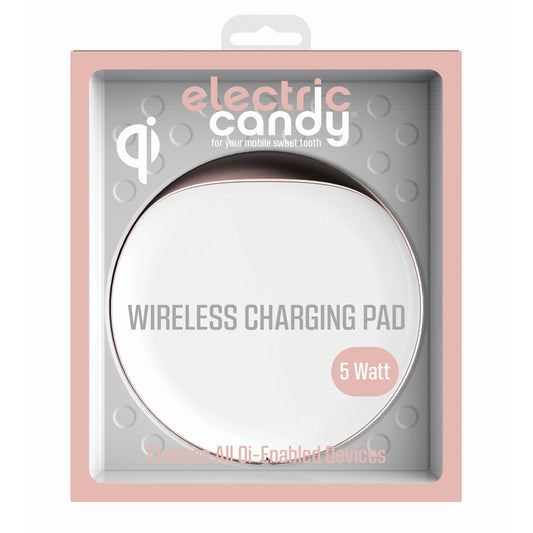 electric candy 10w wireless charger - white & rose gold  -- 4 per case