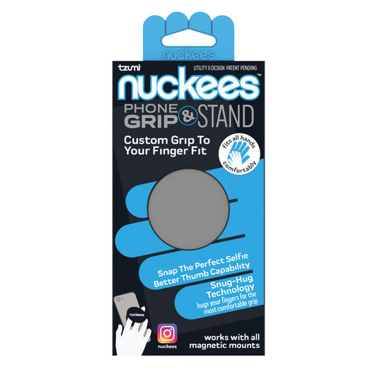 tzumi nuckees phone grip & stand - space gray -- 24 per case
