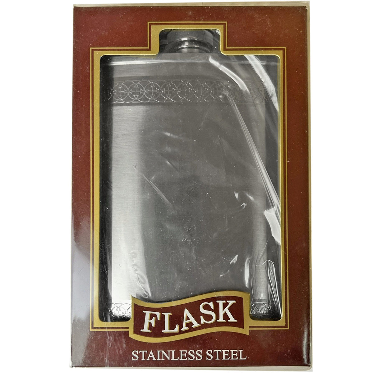 8oz stainless steel flask with borders -- 11 per box
