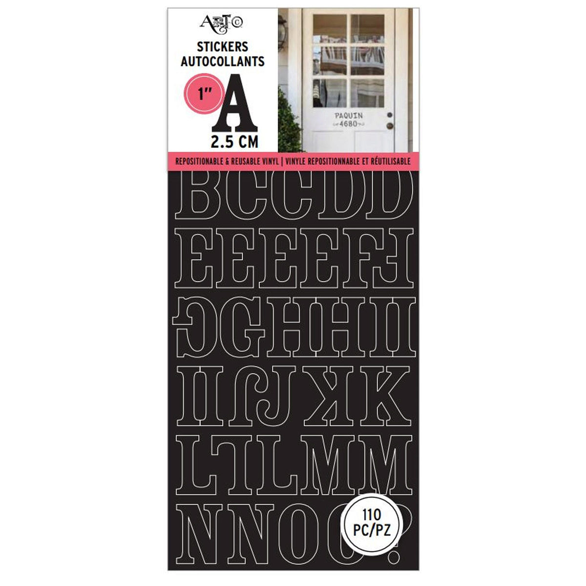 151 piece black letter sticker set - bulk -- 56 per box